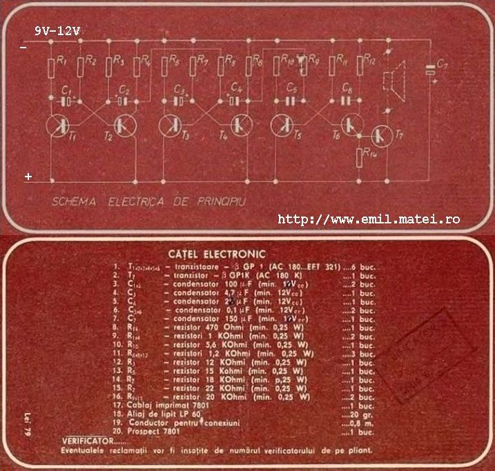 Kit 7801 - Catel electronic - Schema electrica si lista de materiale Kit 7801 - Catel electronic - Schema electrica si lista de materiale