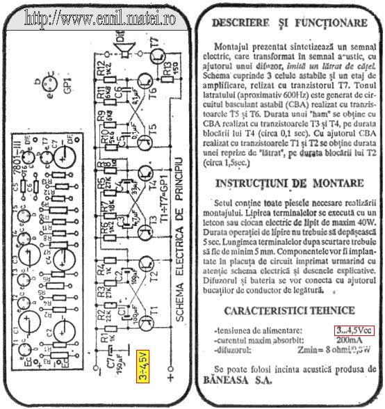 Kit 7801 - Catel electronic - varianta cu alimentare la tensiune mica (3-4.5V) Kit 7801 - Catel electronic - varianta cu alimentare la tensiune mica (3-4.5V)