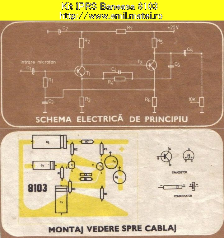Kit 8103 - Adaptor pentru microfon - Schema electrica si PCB Kit 8103 - Adaptor pentru microfon - Schema electrica si PCB