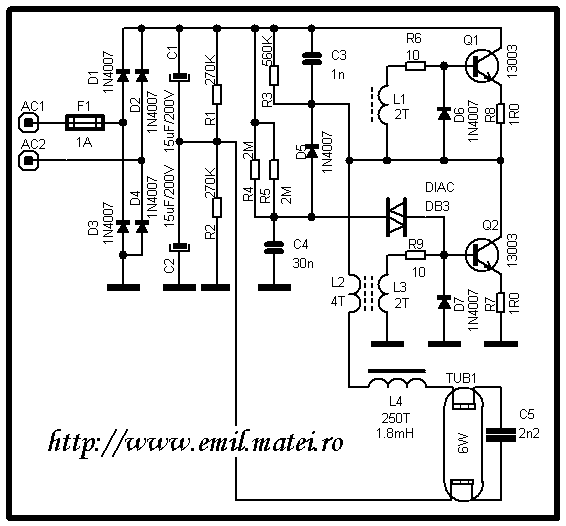 Schema electrica balast electronic LOHUIS Schema electrica balast electronic LOHUIS