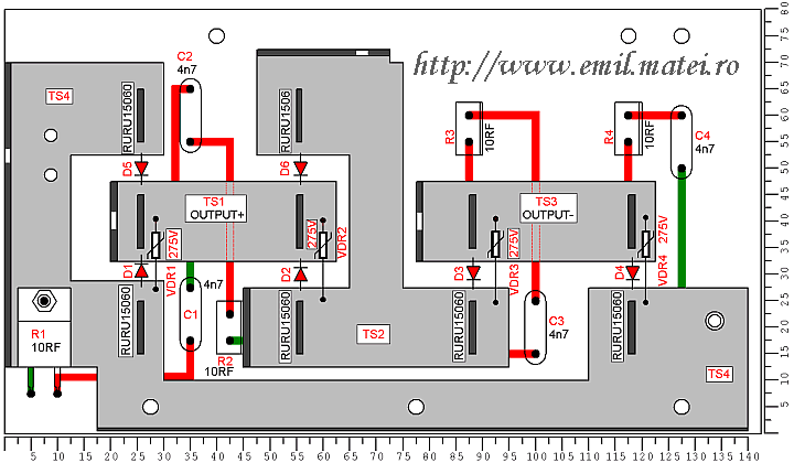 Cebora TIG SOUND AC/DC 1835/M - PCB Diode group (28) code 5.605.555 Cebora TIG SOUND AC/DC 1835/M - PCB Diode group (28) code 5.605.555