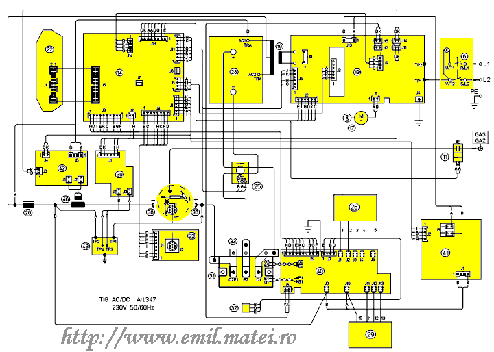 Schema bloc Cebora TIG SOUND AC/DC 1835/M Schema bloc Cebora TIG SOUND AC/DC 1835/M