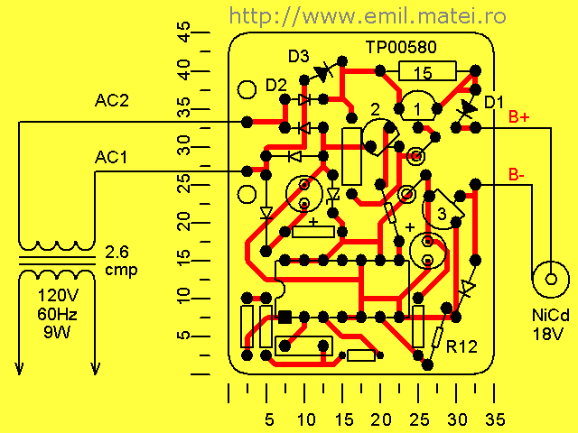 PCB Incarcator acumulator NiCd pentru bormasina (21.75V) PCB Incarcator acumulator NiCd pentru bormasina (21.75V)