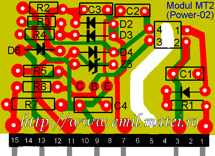 PCB Modul MT2 sursa auxiliara invertor de sudare EDON MMA 200 PCB Modul MT2 sursa auxiliara invertor de sudare EDON MMA 200