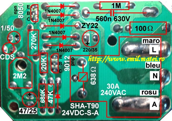 PCB releu crepuscular PCB releu crepuscular
