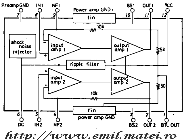 Internal schematic of LA4192 (Schema-bloc interna LA4192 Internal schematic of LA4192 (Schema-bloc interna LA4192