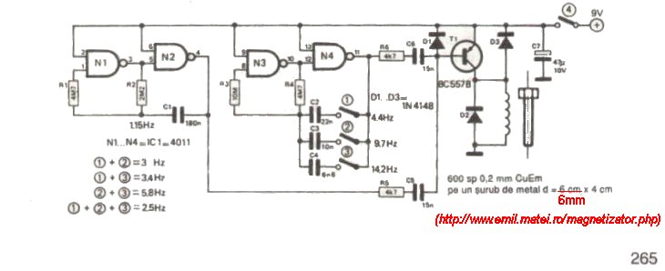 Schema electrica magnetizator (aparat terapie magnetica) Schema electrica magnetizator (aparat terapie magnetica)