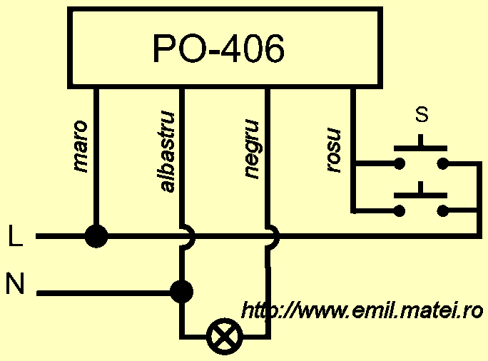 Timer PO-406 folosit ca releu de scara Timer PO-406 folosit ca releu de scara