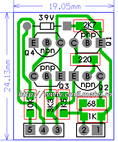 QUAD405-2 - PCB inlocuitor cu componente discrete pentru hibridele N1/N2 QUAD405-2 - PCB inlocuitor cu componente discrete pentru hibridele N1/N2