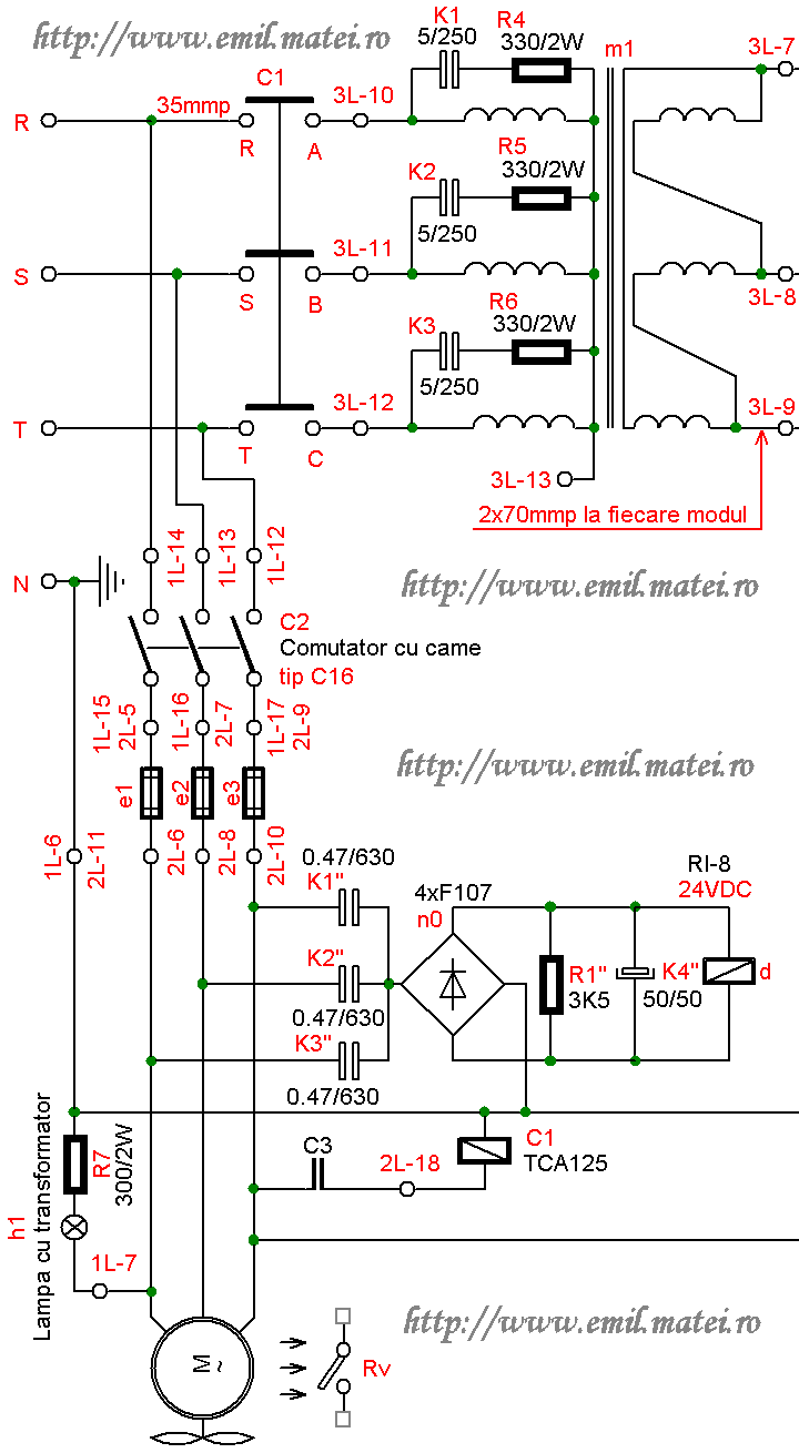 Redresor RSAR 1000 - schema electrica 1 Redresor RSAR 1000 - schema electrica 1