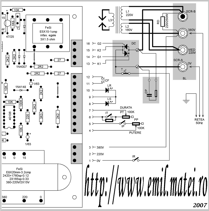 Conexiuni PCB control Conexiuni PCB control
