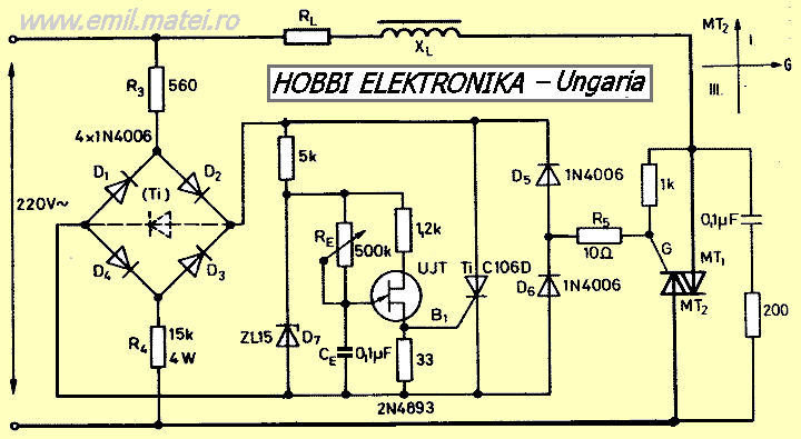 Variator de tensiune alternativa cu triac si sarcina RL Variator de tensiune alternativa cu triac si sarcina RL