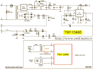 Click pentru marire - Schema electrica Telwin Superplasma 150/3 - Generator HF pentru amorsarea arcului pilot Click pentru marire - Schema electrica Telwin Superplasma 150/3