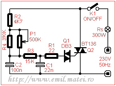 Dimmer fara histerezis cu triac si diac Dimmer fara histerezis cu triac si diac