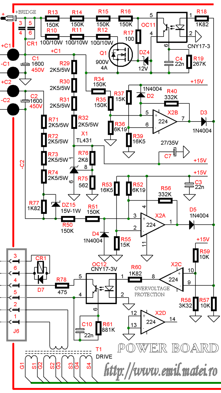 Lincoln Invertec V250S Power board detail