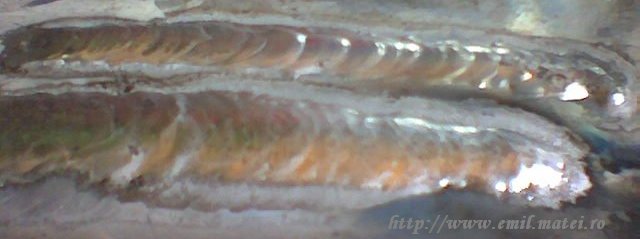 Proba de sudura aluminiu cu IUW 400N Proba de sudura aluminiu cu IUW 400N