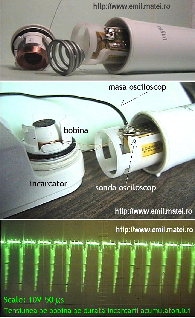 Vizualizarea tensiunii induse pe bobina la incarcarea acumuatorului Vizualizarea tensiunii induse pe bobina la incarcarea acumuatorului
