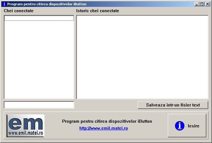 interfata program citire iButton