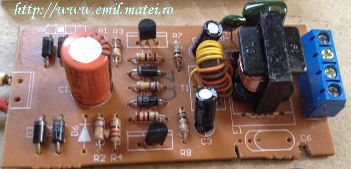 PCB - Balast electronic, dupa demontarea condensatorului C6 PCB - Balast electronic, dupa demontarea condensatorului C6