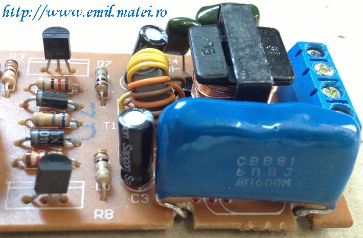 PCB - Balast electronic dupa inlocuirea condensatorului C6 PCB - Balast electronic, dupa inlocuirea condensatorului C6