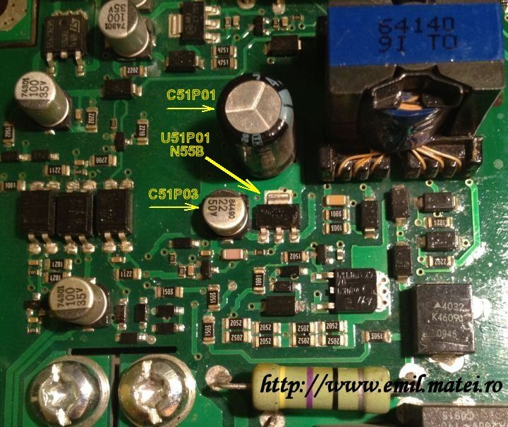 PCB invertor GYS4000 - zona sursa auxiliara PCB invertor GYS4000 - zona sursa auxiliara