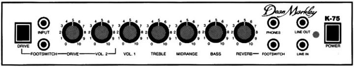 Dean Markley K-75 front panel Dean Markley K-75 front panel
