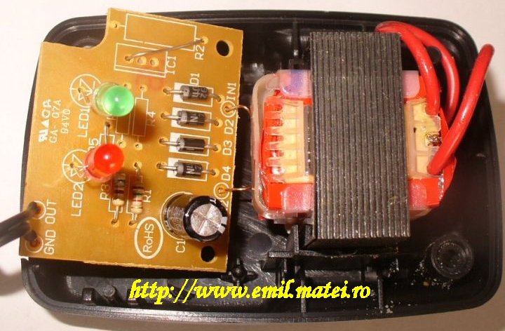 Incarcator pentru acumulator cu gel, pentru lanterna (12V-300mA)