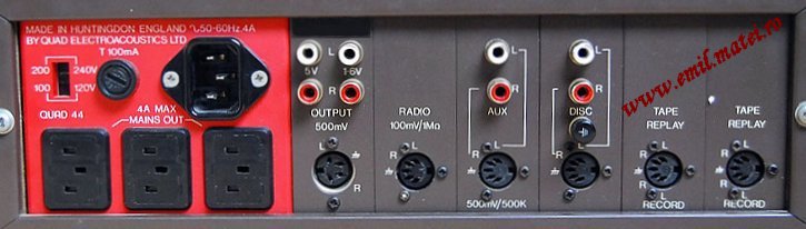 QUAD44 Preamplifier (rear panel) QUAD44 Preamplifier (rear panel)