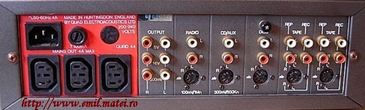 QUAD44 Preamplifier (rear panel) QUAD44 Preamplifier (rear panel)