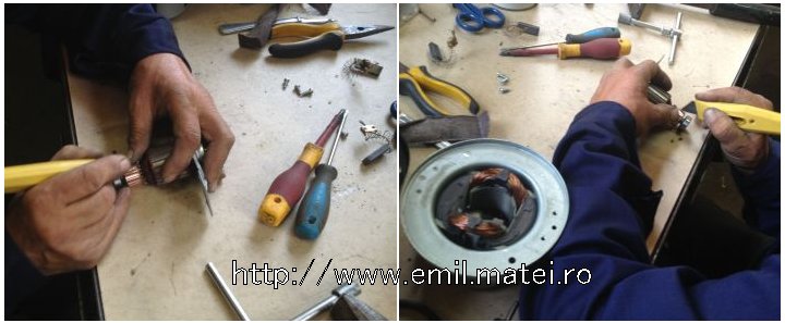 Decanelare colector motor aspirator de praf (vacuum cleaner) tip Singer VC2020 Decanelare rotor motor aspirator de praf (vacuum cleaner) tip Singer VC2020