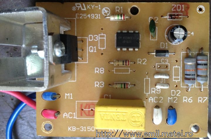 Foto PCB Aspirator de praf (vacuum cleaner) tip Singer VC2020 Foto PCB aspirator de praf (vacuum cleaner) tip Singer VC2020