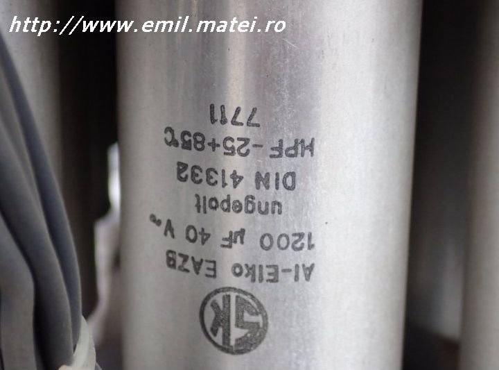 Instalatie UNIWIG GW350 - condensator electrolitic bipolar Instalatie UNIWIG GW350 - condensator electrolitic bipolar