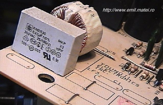 PCB smps YOUNGIL YLP150 - zona filtru retea PCB smps YOUNGIL YLP150 - zona filtru retea