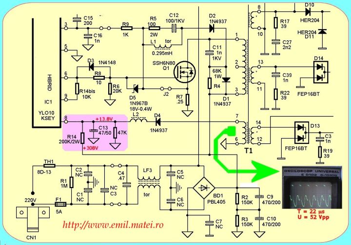 Waveform smps cu controller hibrid YOUNGIL YLP150 Waveform smps cu controller hibrid YOUNGIL YLP150