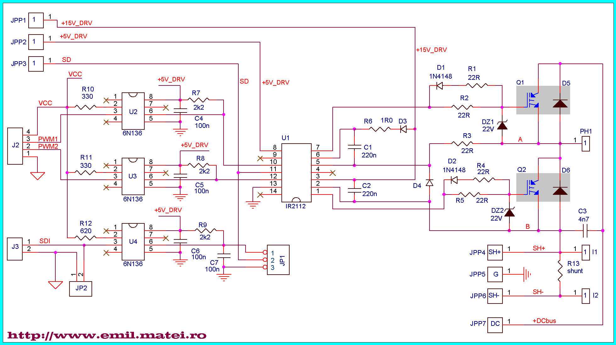 Convertor static de frecventa - Schema electrica driver