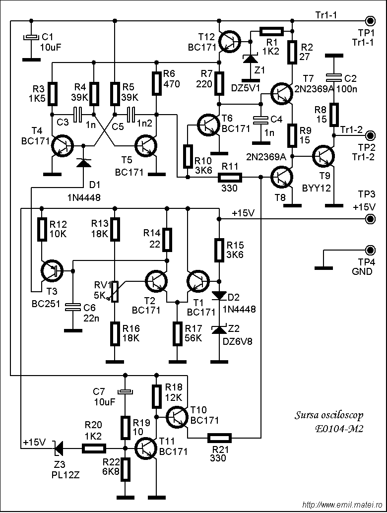 Sursa de alimentare pentru osciloscop E-0104M2