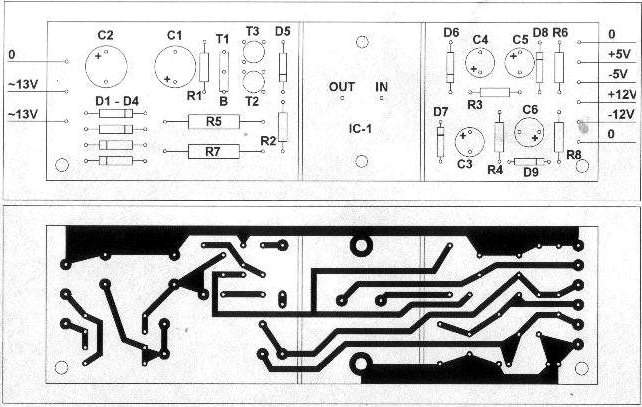Generator de ritmuri cu EPROM - PCB alimentator secvential