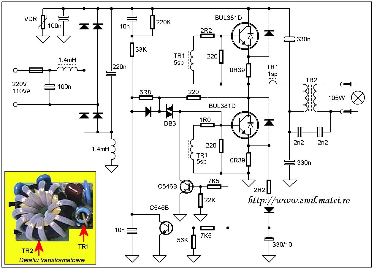 Transformator electronic 105W