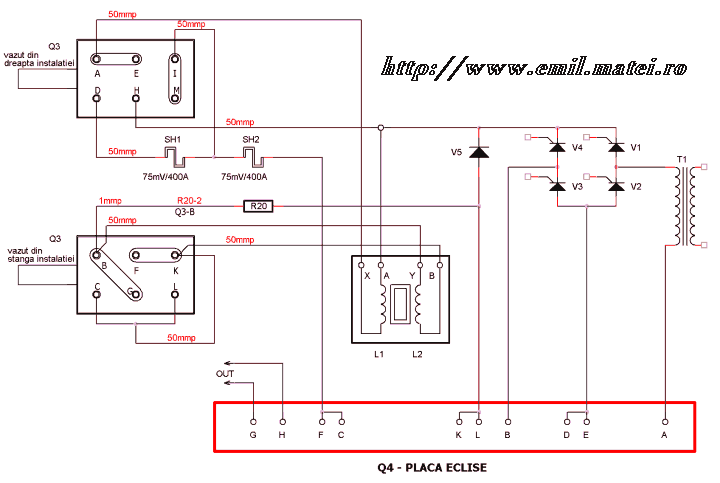  Schema conexiuni Q3, Q4 - Instalatie IUW400N