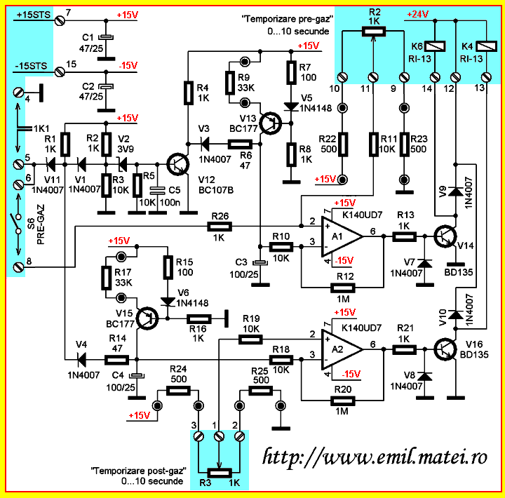 Temporizatoare curgere gaz - Instalatie de sudare IUW 400N