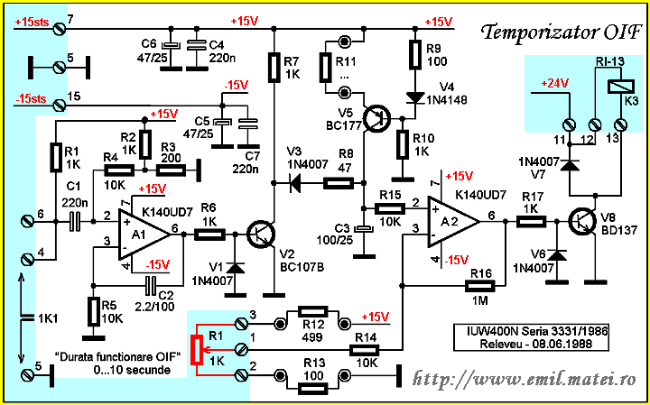 Temporizator oscilator inalta frecventa - Instalatie de sudare IUW 400N