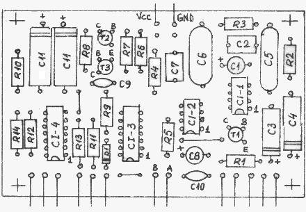 Instrument muzical monodic - Amplasare componente PCB