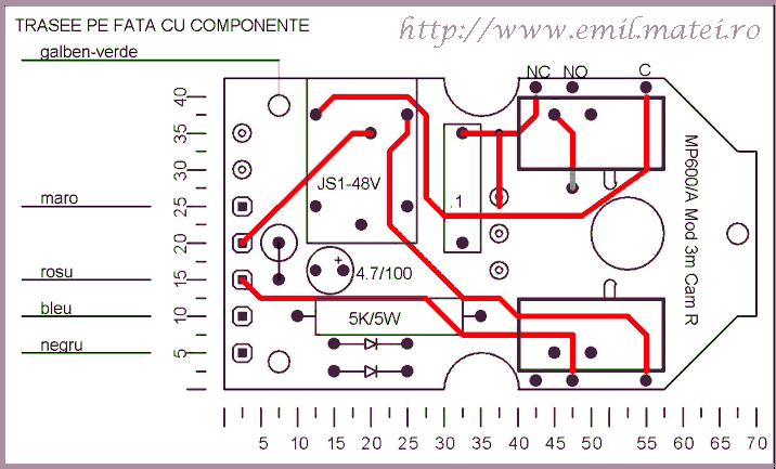 PCB fata cu componente (layer1) - Valve actuator MP 60