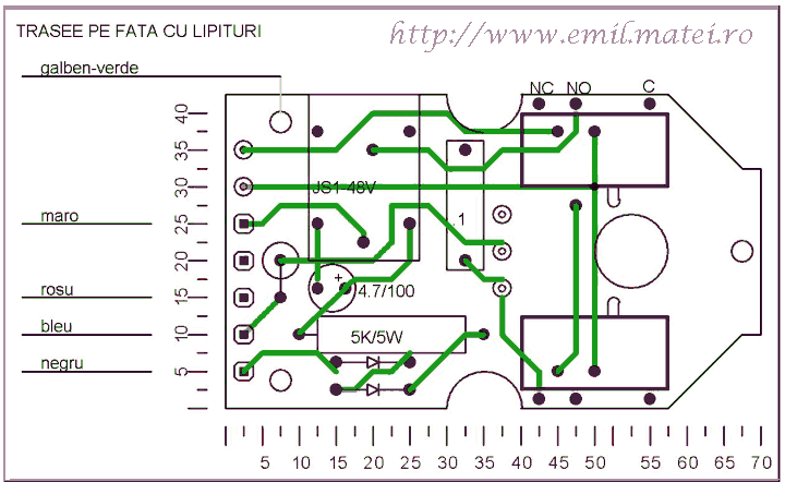 PCB fata cu componente (layer2) - Valve actuator MP 60