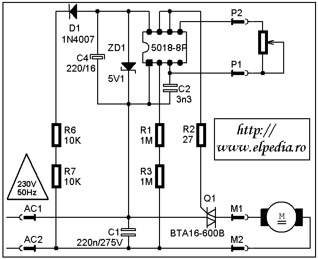 Aspirator de praf Singer (Vacuum cleaner)- Schema electrica Variator turatie motor