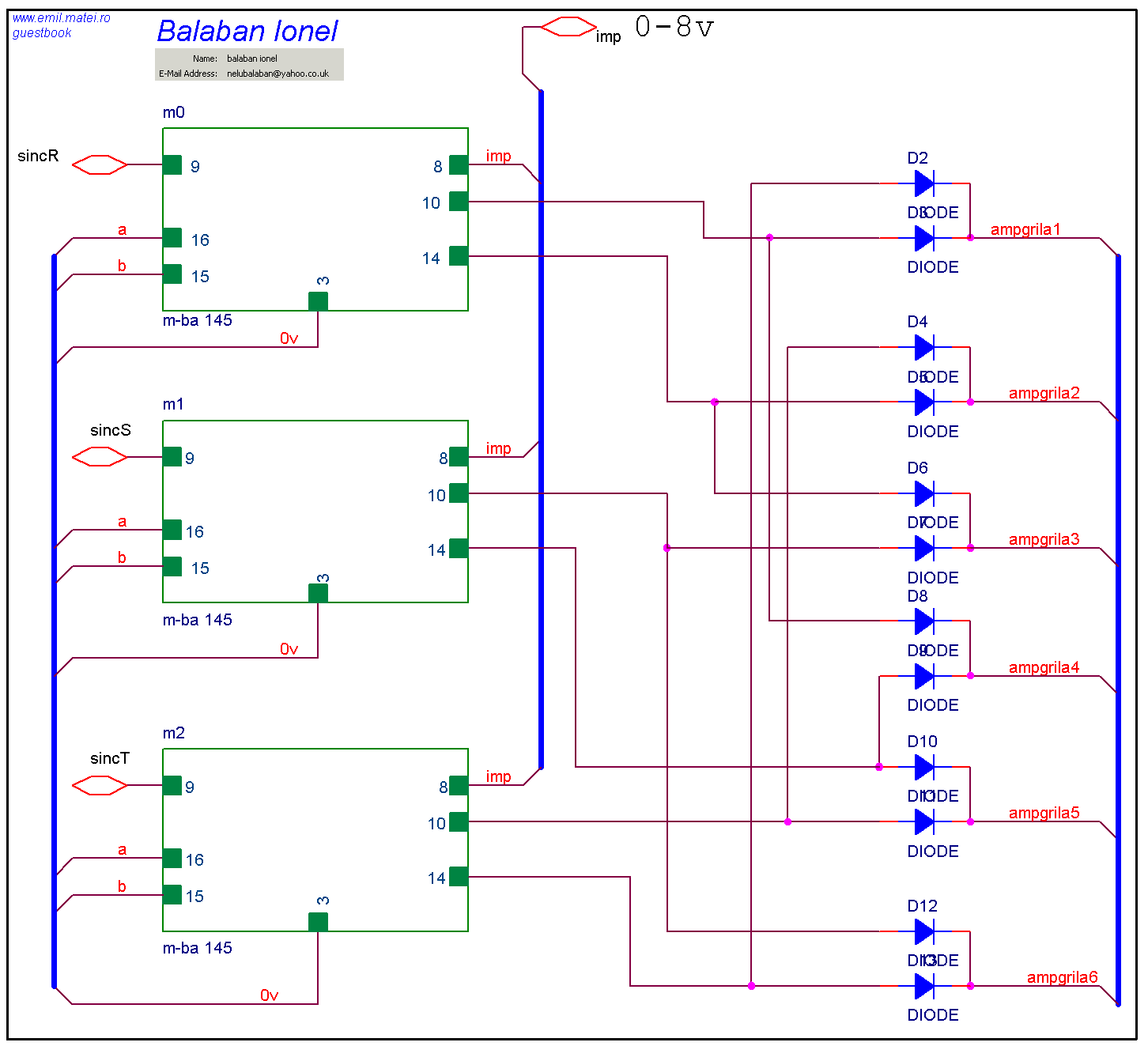 Schema sincronizare redresor trifazat comandat cu circuitul BAA145 (partea II)