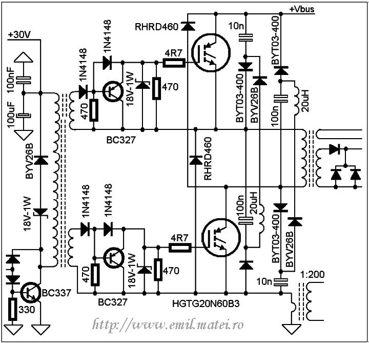 Schema practica invertor de sudura - etaje de putere (6)