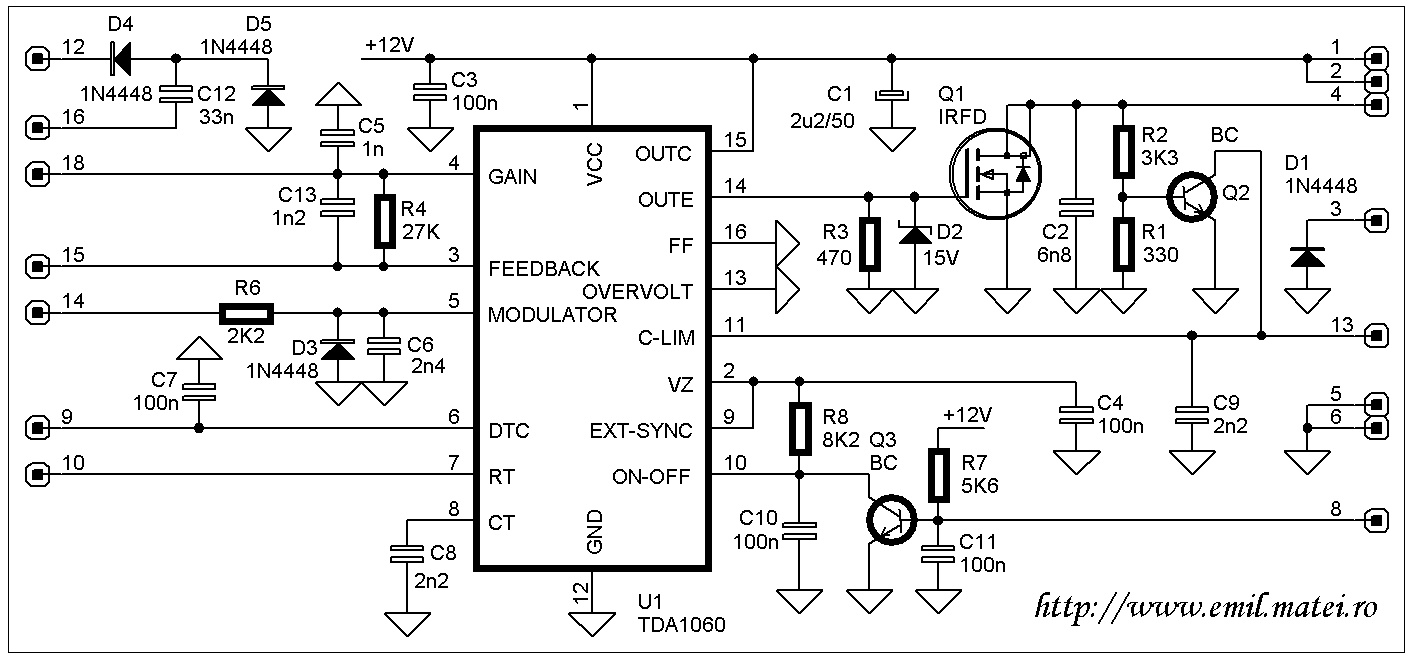 Schema de comanda invertor de sudare, cu NE5560